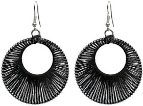 Black Thread Designer Partywear Earring.
