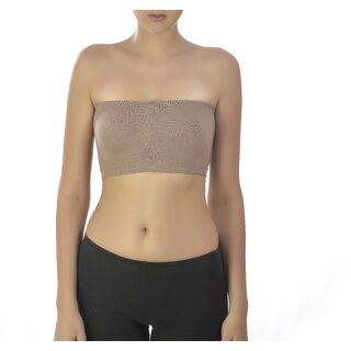 Women Bandeau/Tube Lightly Padded Bra (Beige)
