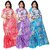 Pack Of 3 SVB Sarees Multicolor Art Silk Block Print Saree Without Blouse