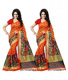 Sharda Creation Multicolour Bhagalpuri Sarees Combo