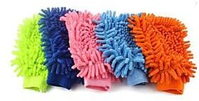 Kudos Set Of 5 Car Cleaning Glove Cloth Micro Fibre Hand Wash for car bike glass cleaning.
