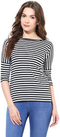 Miss Chase Women's  Round Neck Cap Sleeves Basic Plain Top.