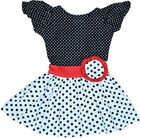 Flora Self Design Cotton  Dresses For Girls