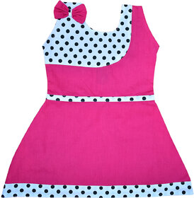 Flora Self Design Cotton  Dresses For Girls