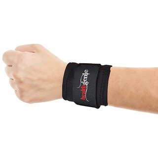 Healthgenie Wrist Support, One Size Adjustable (Black) / 1 Piece.