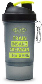 Sinew Nutrition Smart Shaker Bottle 600ml - 20 oz (Black/Neon Green).
