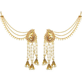 Buy Meia Gold Plated Gold Alloy Dangle Kan Chain Earrings For Women ...