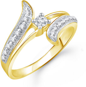 Vighnaharta Glowing Shine (CZ) Gold and Rhodium Plated Alloy Ring for Women and Girls