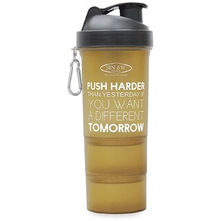 Sinew Nutrition All In One Smart Shaker Bottle 600ml - 20 oz (Brown/Black).