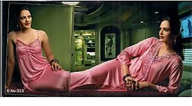 Super Sexy 2p Night Wear Set Blue Nighty sheer on Chest  Over Coat New Honeymoon Sleep Set Gurlz Night Slip Gown  Robe Set 313 Salmon