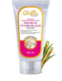 Globus Remedies Anti Acne Glycolic & 1% Salicylic Acid Face wash, For Oily & Acne Prone Skin, 100 ml