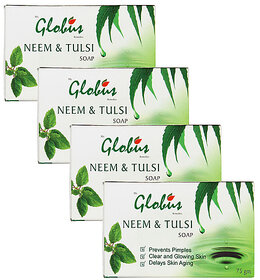 Globus Remedies Neem & Tulsi Soap 75gm, Set of 4