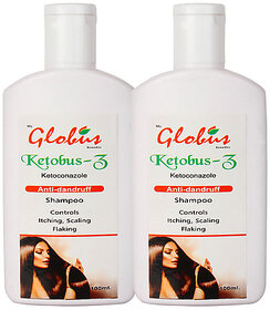 Globus Ketobus-Z Anti-Dandruff Shampoo - Controls Itching, Scaling & Flaking, 100ml, Set of 2