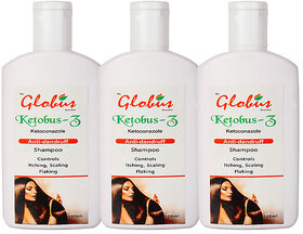 (Pack of 3) Globus Ketobus-Z Anti-Dandruff Shampoo - Controls Itching, Scaling & Flaking, 100ml