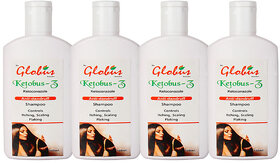 Globus Ketobus-Z Anti-Dandruff Shampoo - Controls Itching, Scaling & Flaking, 100ml, Set of 4
