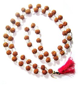 Yuvi Shoppe Rudraksha Crystal 108 Bead Mala, Rudraksha Septik Mala