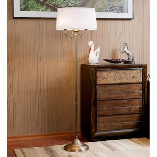 The Light Store Brass Floor Lamp - Golden, 40 W.