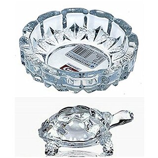 SMART SKILL CREATIVE HANDICRAFT - CRYSTAL LUCKY TORTOISE  WITH TRAY- SMALL