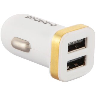 O-Range 2.4 A Dual USB Car Charger with Cable for All Android  iPhones