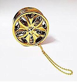 Alloy Wheel Car Hanging Air Freshener Gel Perfume For Car, Home, Office- Golden