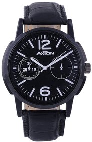 Axton Round Dial Black Resin Strap Quartz Watch For Unisex.