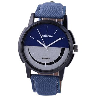 Axton Round Dial Blue Resin Strap Quartz Watch For Unisex