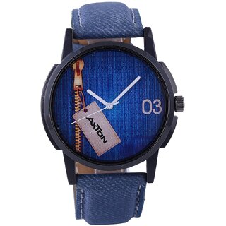 Axton Round Dial Blue Resin Strap Quartz Watch For Unisex