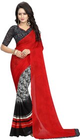Be Dazzling Super Georgette Saree With Contrast Blouse Piece.