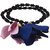 Fayon Fashion Statement Blue And Purple Double Hanging Flower Rubber Band