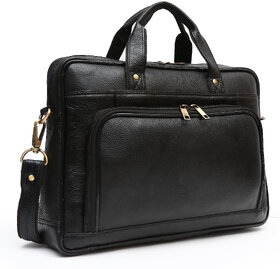 Golden Leaf 14 inch Laptop Messenger Bag  (Black)