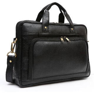 Golden Leaf 14 inch Laptop Messenger Bag  (Black)