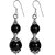 Black Obsidian and Agate Beads Dangle Earrings
