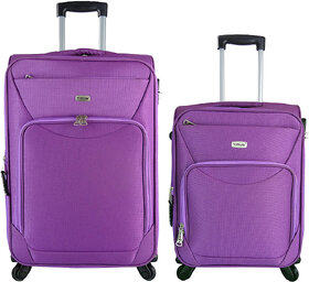 Timus Upbeat Spinner Wine 55  65 Cm 4 WheelTrolley Expandable Cabin And Check-In Luggage-24 Inch (Purple)