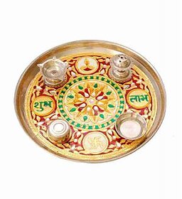Meenakari Pooja Thali - 9 inch