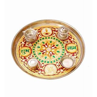 Meenakari Pooja Thali - 9 inch