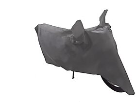 Universal Water Resistant Grey Bike Body Cover With Buckle Lock (For Bikes Upto 150 cc)