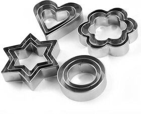 Right Traders Stainless Steel Cookie Cutter for Bakeware Decorating Biscuits Cookie Cutter  (Pack of 12)