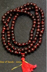 TULSI RED TULASI KRISHNA JAPA MALA ROSARY 108 BEAD PRAYER YOGA HINDU NECKLACE