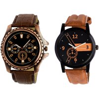 HRV KJR-1,4 Round Black Dial Analog Watch Combo for Men
