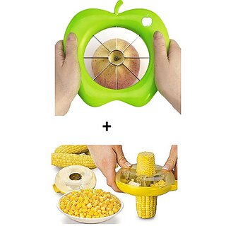 Right Traders Combo of Apple Cutter And Corn Cutter - ( pack of 2 )