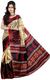 Sharda Creation Red Taffeta Silk Saree Without Blouse Piece