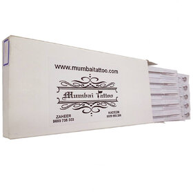 MUMBAI TATTOO NEEDLE 1RL ROUND LINER, STACK SHADER WHITE MIX BOX WITHOUT NIPPLE (PACK OF 50)