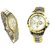 Rosra Silver-Gold Men And Rosra Gold - Silver Women  Couple Watches for Men and Women