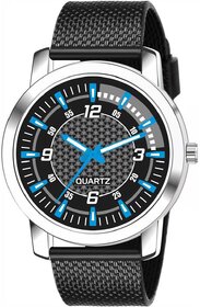 Hrv Men'S Round Dial Black Strap Analog Watch