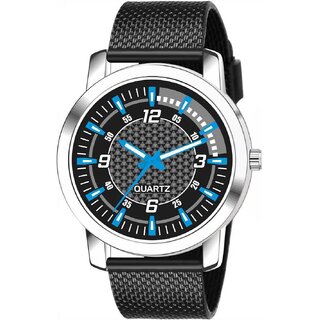 Hrv Men'S Round Dial Black Strap Analog Watch