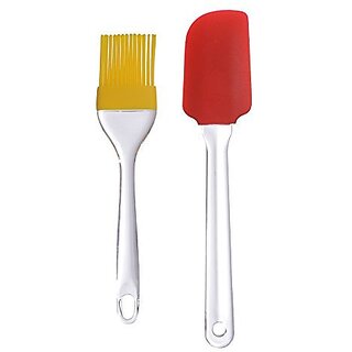 Right Traders Silicone Basting Spatula and Brush Kitchen Oil Cooking Baking Set (Multi color).