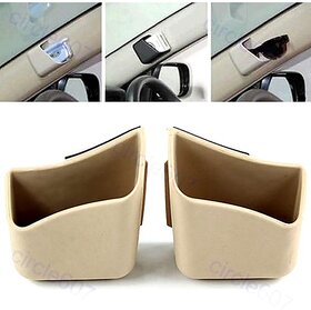 Type R - 2 X Car Pillar Pocket Holder Box Cigarette/Cellphone/ Holder - Beige