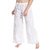 Partr wear Chikan Women's Cotton Hand Embroidered Palazzo Pant (White)