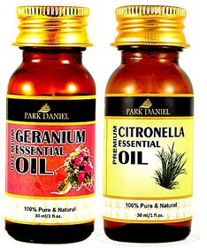 Park Daniel Pure and Natural Geranium and Citronella Essential oil combo of 2 bottles of 30 ml(60 ml)