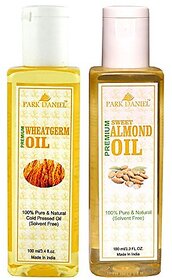 Premium Wheatgerm oil and Sweet Almond oil combo pack of 2 bottles of 100 ml(200 ml)